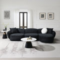 Lucifer - Sectional Sofa With 3 Pillows - Black Shimmer Chenille
