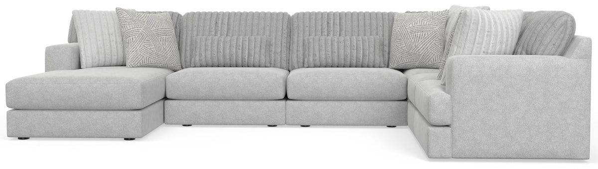 Logan - Upholstered Sectional With Comfort Coil Seating And Accent Pillows Included