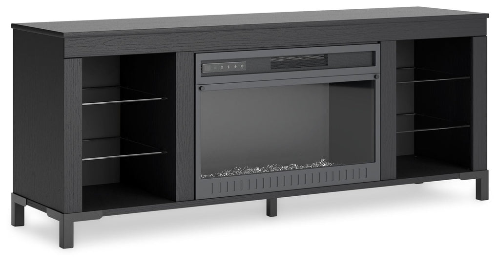 Cayberry - TV Stand With Fireplace - Black