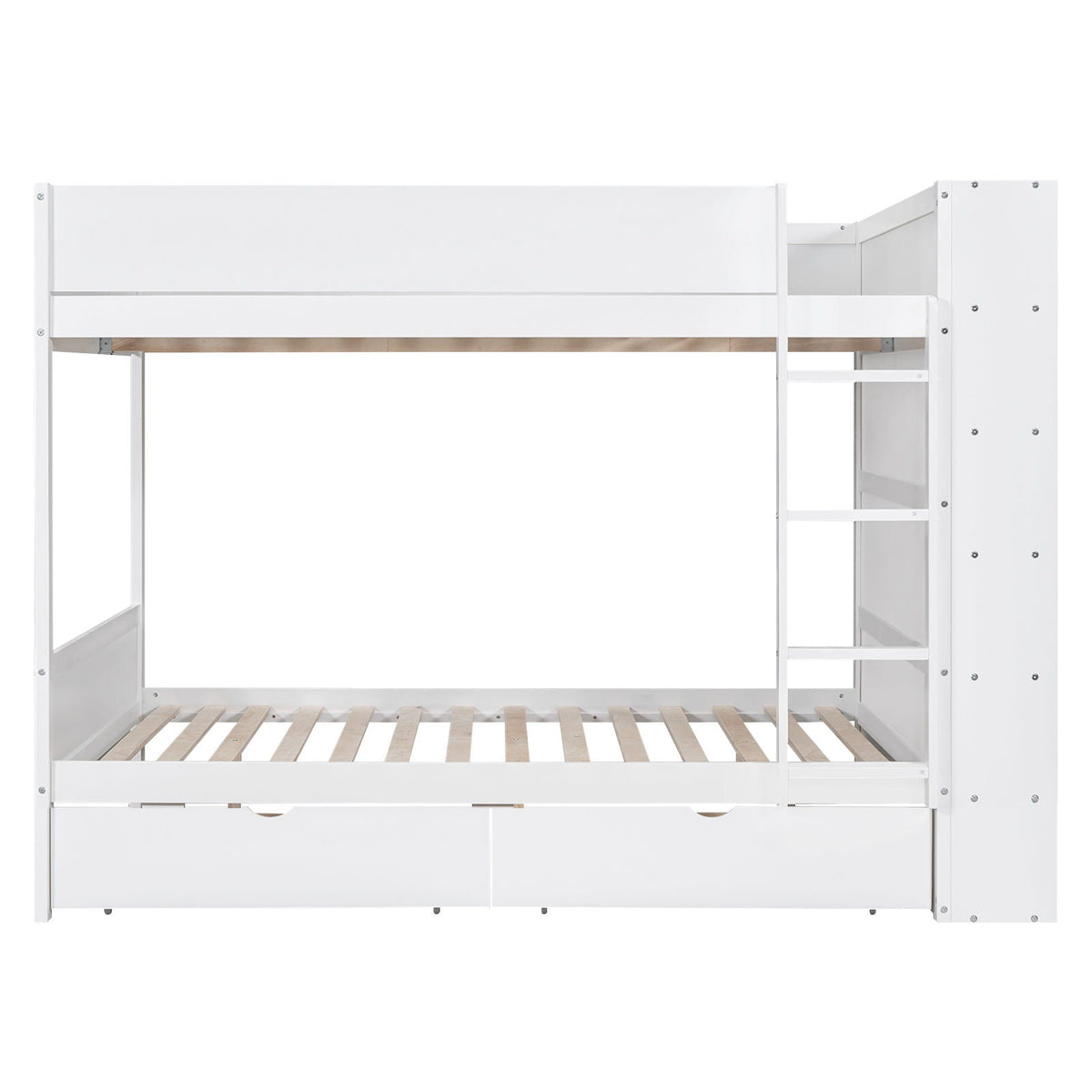 Bunk Bed With 2 Drawers And Multi Layer Cabinet