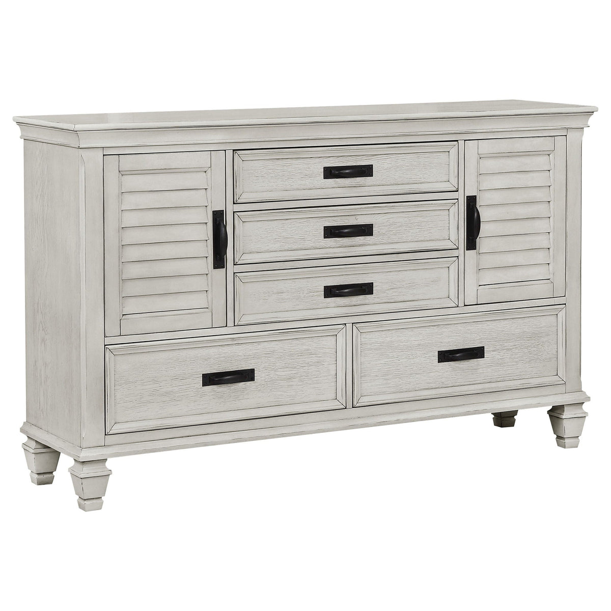 Franco 4-piece Queen Bedroom Set Distressed White