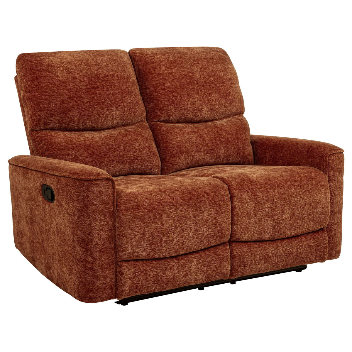 Navarro Chenille Upholstered Reclining Loveseat Burnt Orange