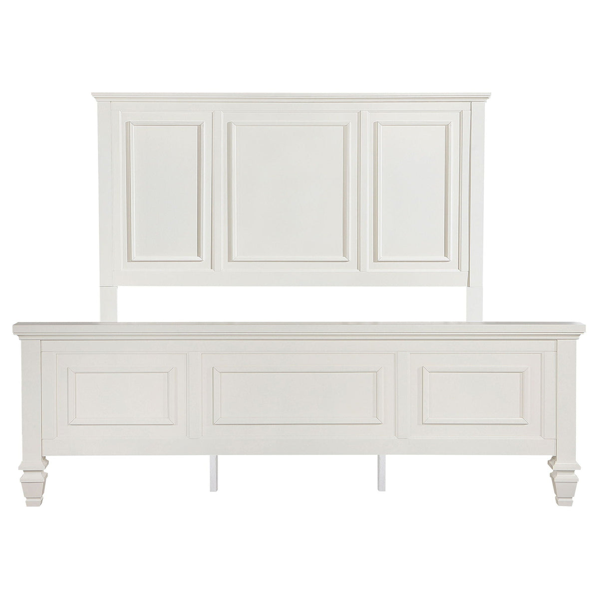 Sandy Beach 63-inch Eastern King Wood Panel Bed Cream White