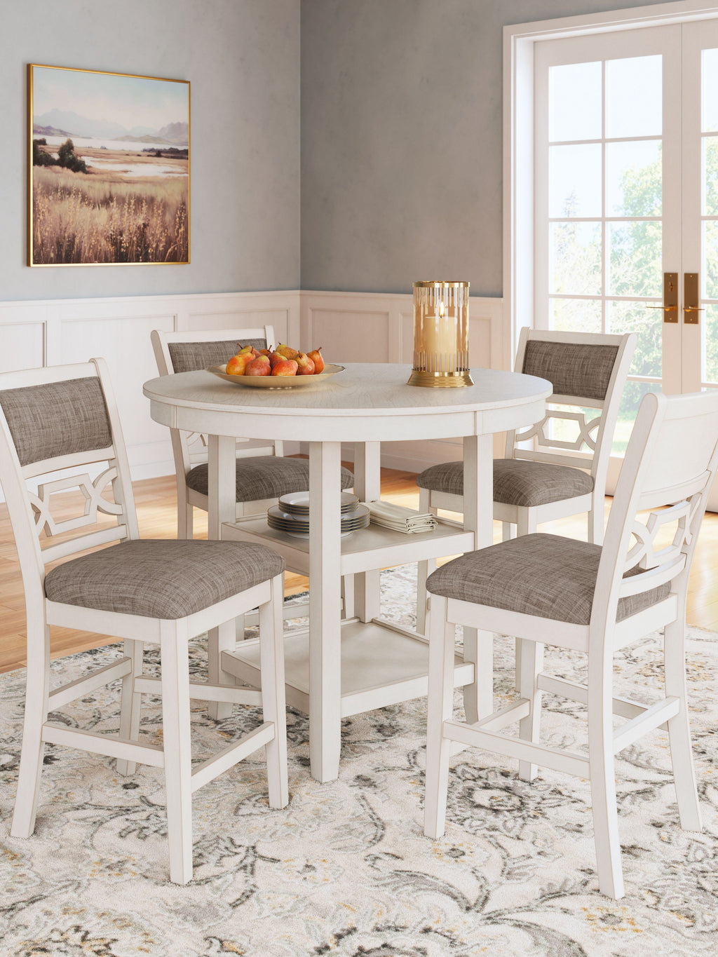 Erinberg - Dining Room Counter Table Set (Set of 5) - Antique White