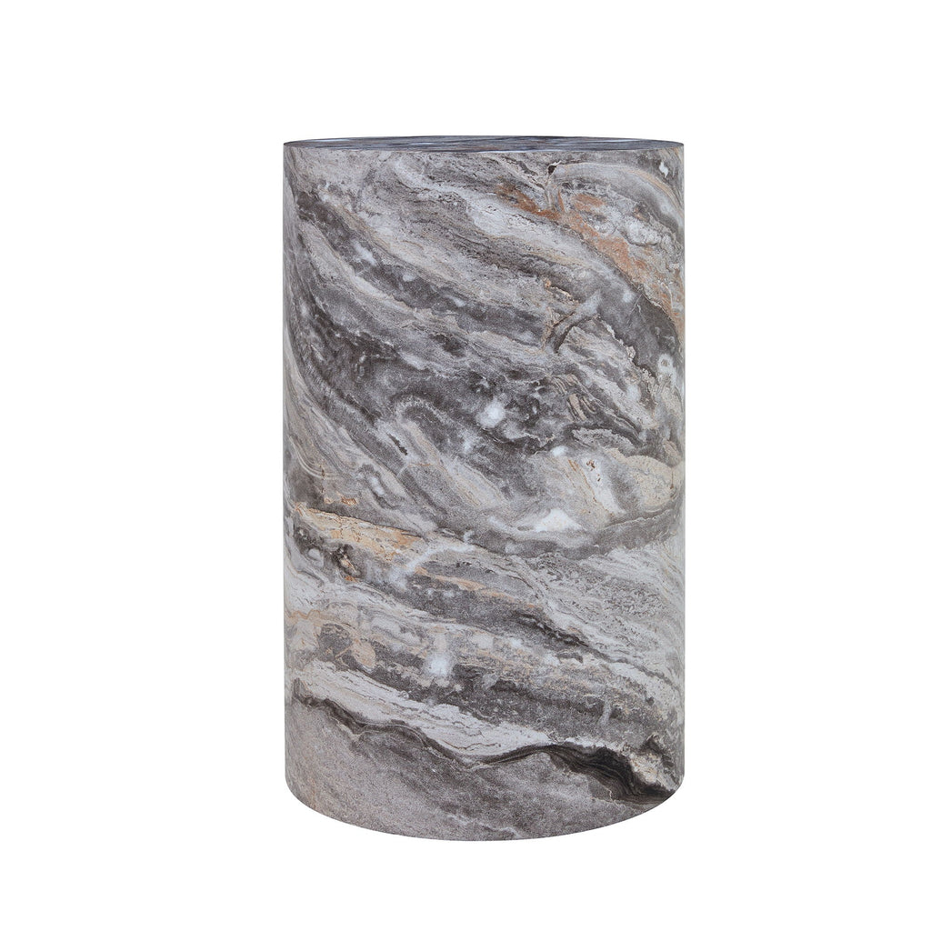 Simple Marble Textured Cylindrical Coffee Table Material - Gray
