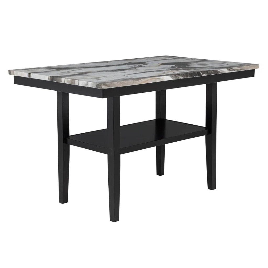 Counter Dining Table With Storage Bottom Shelf For Kitchen - Black