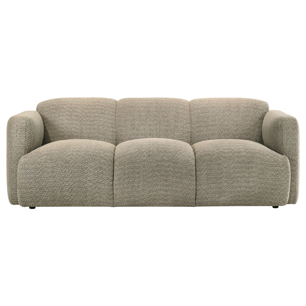 Dorset Fabric Upholstered Round Track Arm Sofa Brown