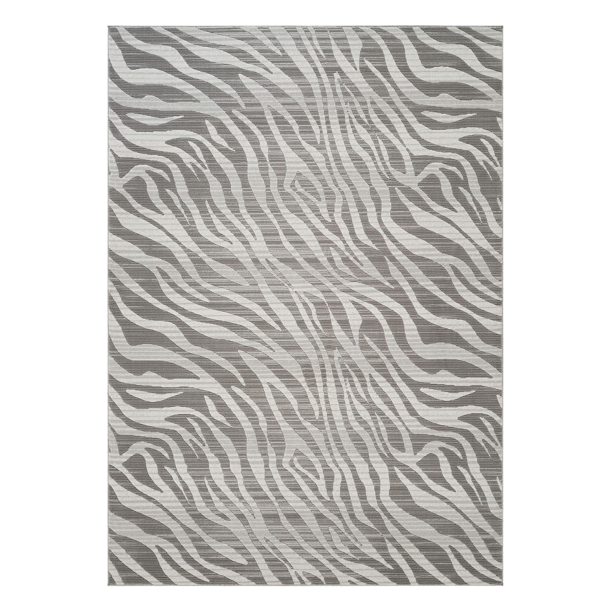Geometrix - 5'3" X 7'3" Area Rug Geometric & 3D Effect - Ivory / Gray