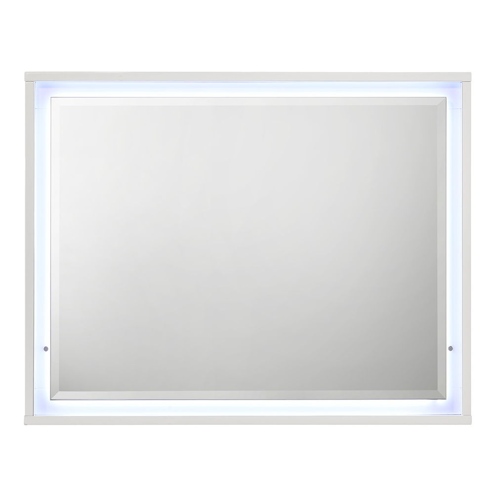 Esther - Mirror With LED - White / Silver