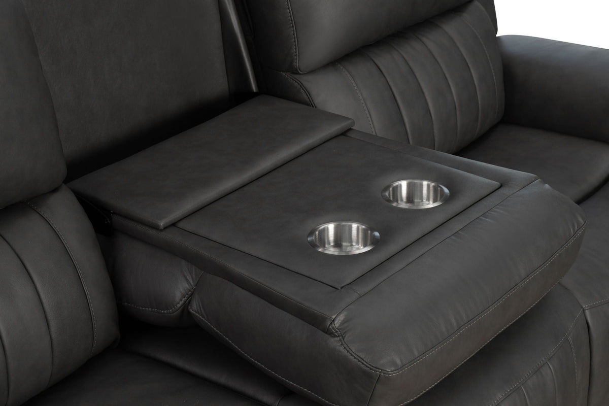Pierce - Power Sofa With Power Recline, Power Headrest (Drop Down Table With Two Cup Holders)-Zero Gravity, Lumbar