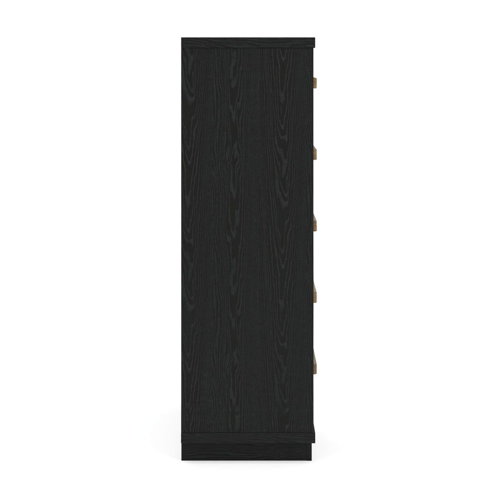 Kozmour - Five Drawer Chest - Black / Brown