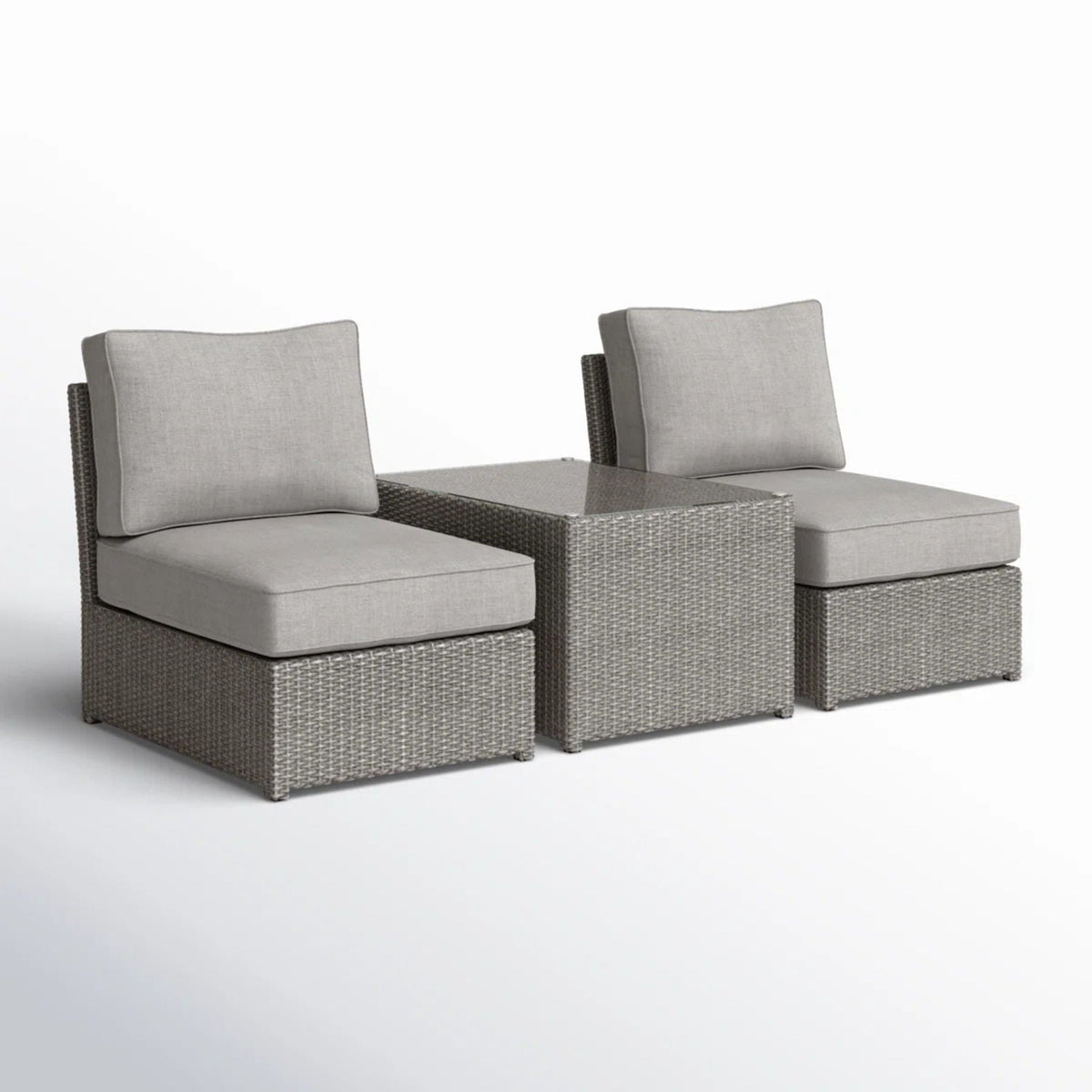 Modern Wicker Outdoor Seating Set With Cushions