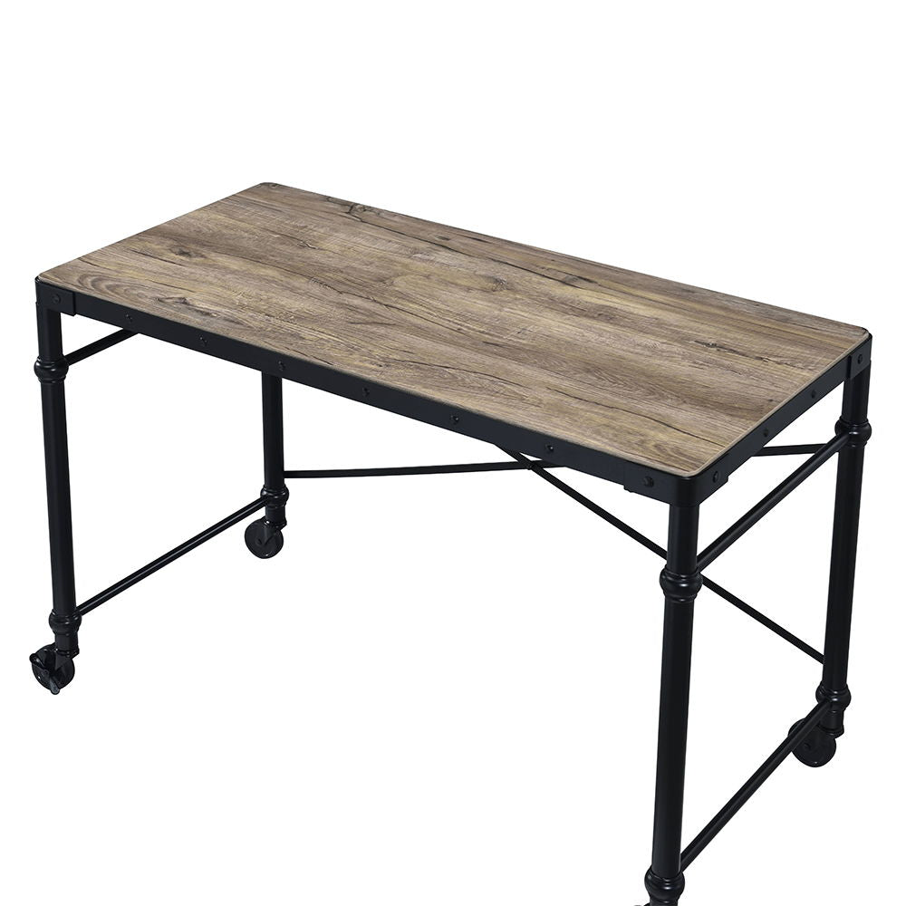 Oklarth - Writing Desk - Rustic Oak & Black