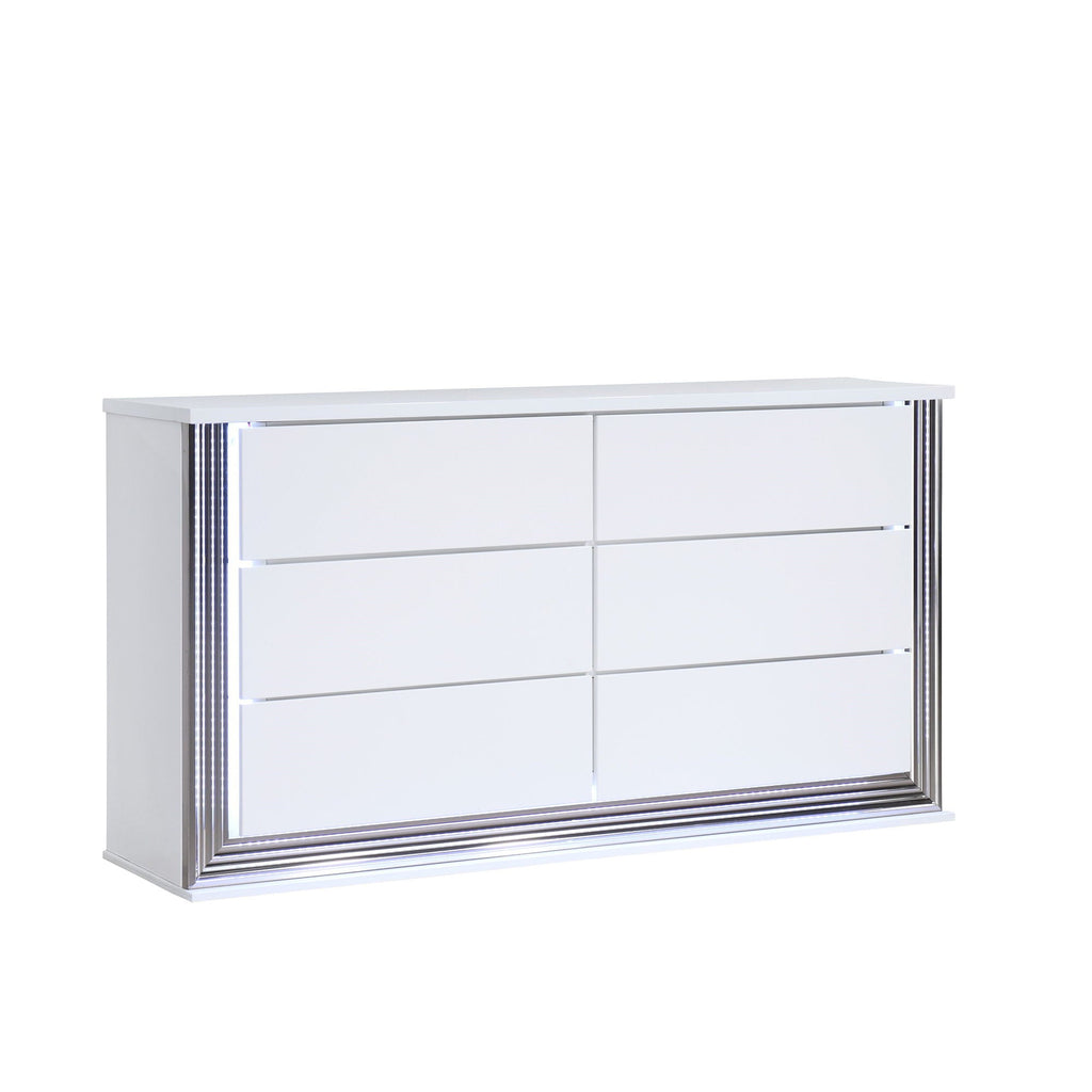 Moon - Smooth Dresser With LED - White
