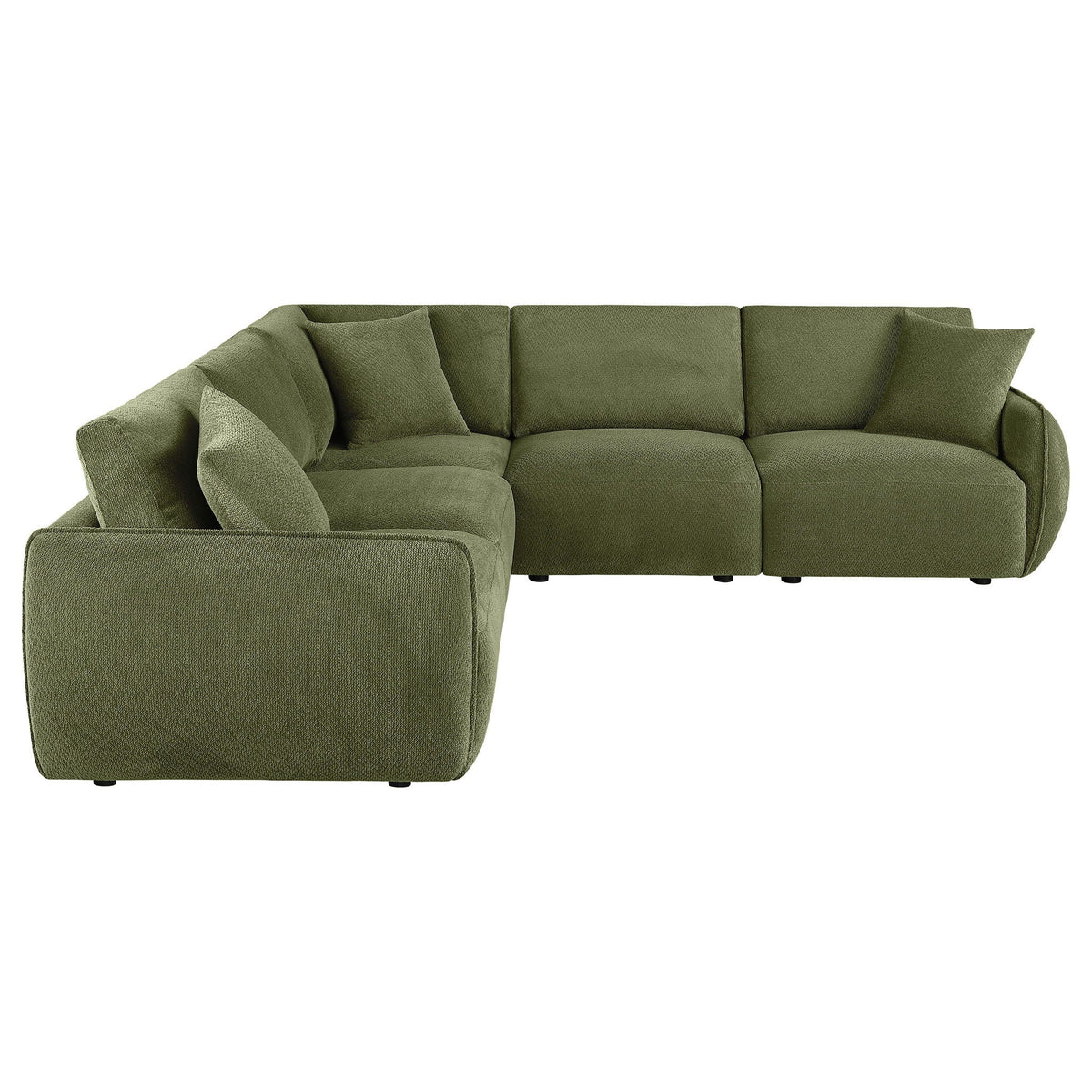 Elysia 5-piece Chenille Upholstered Modular Sectional Sofa Green