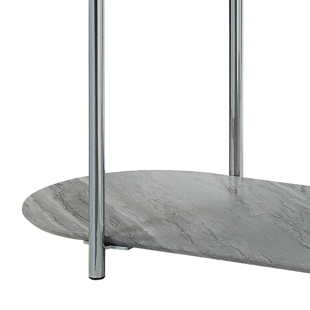 Yukino - Sofa Table - Gray High Gloss & Chrome