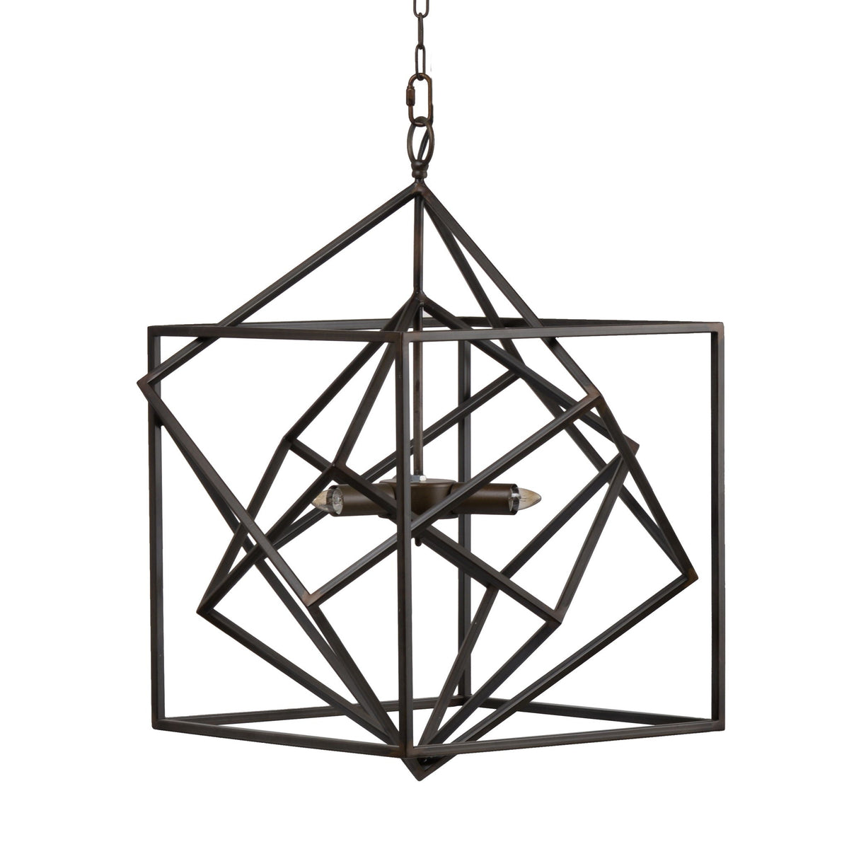 3 Light Metal Chandelier, Hanging Light Fixture With Adjustable Chain For Kitchen, Bulb Not Included - Black