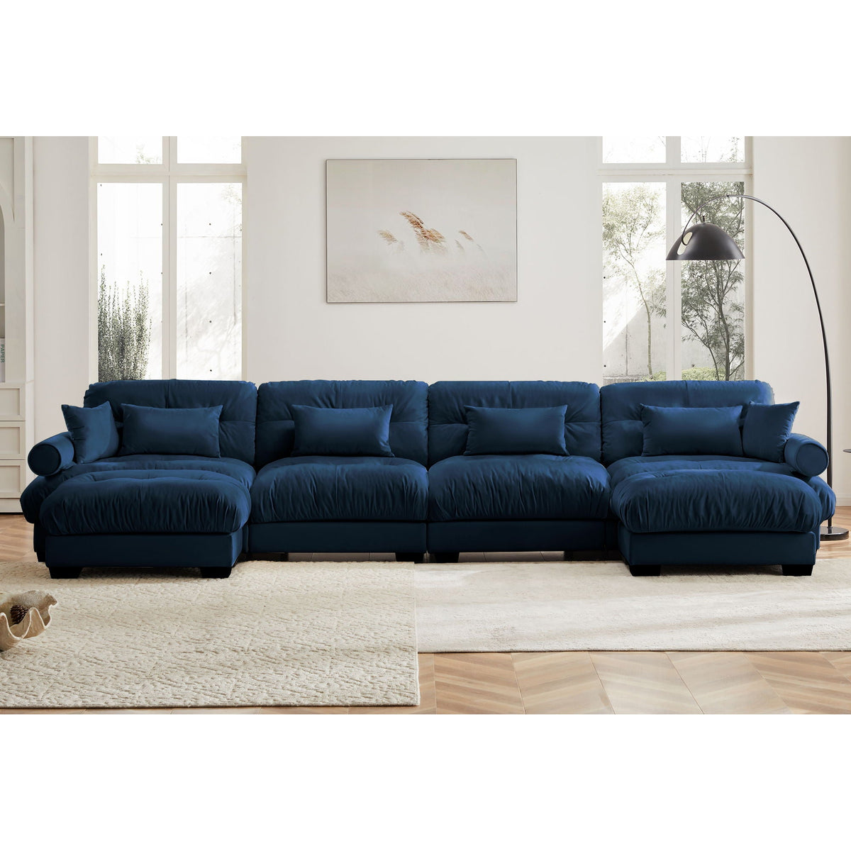 Super Comfort Oversized Modular Sectional Sofa With Movable Ottoman