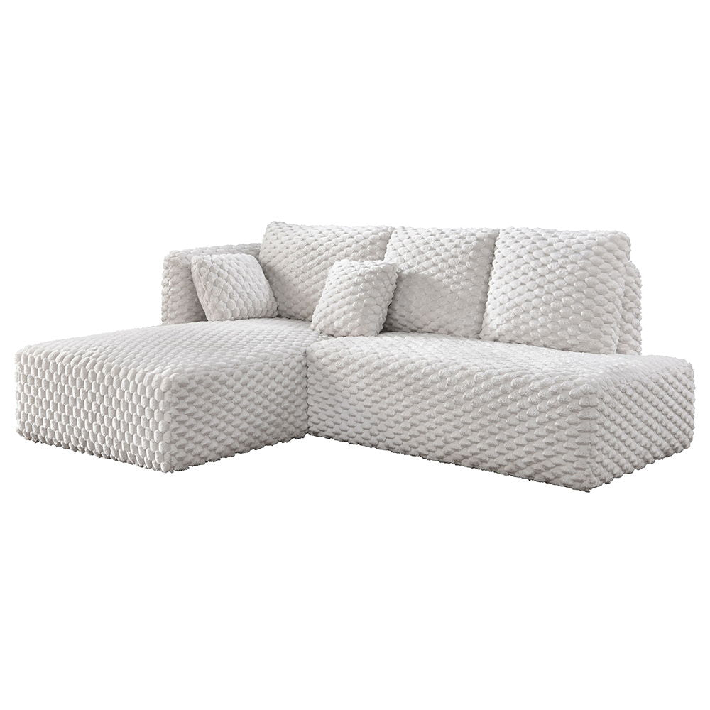 Manya - Sectional Sofa - Ivory Corduroy