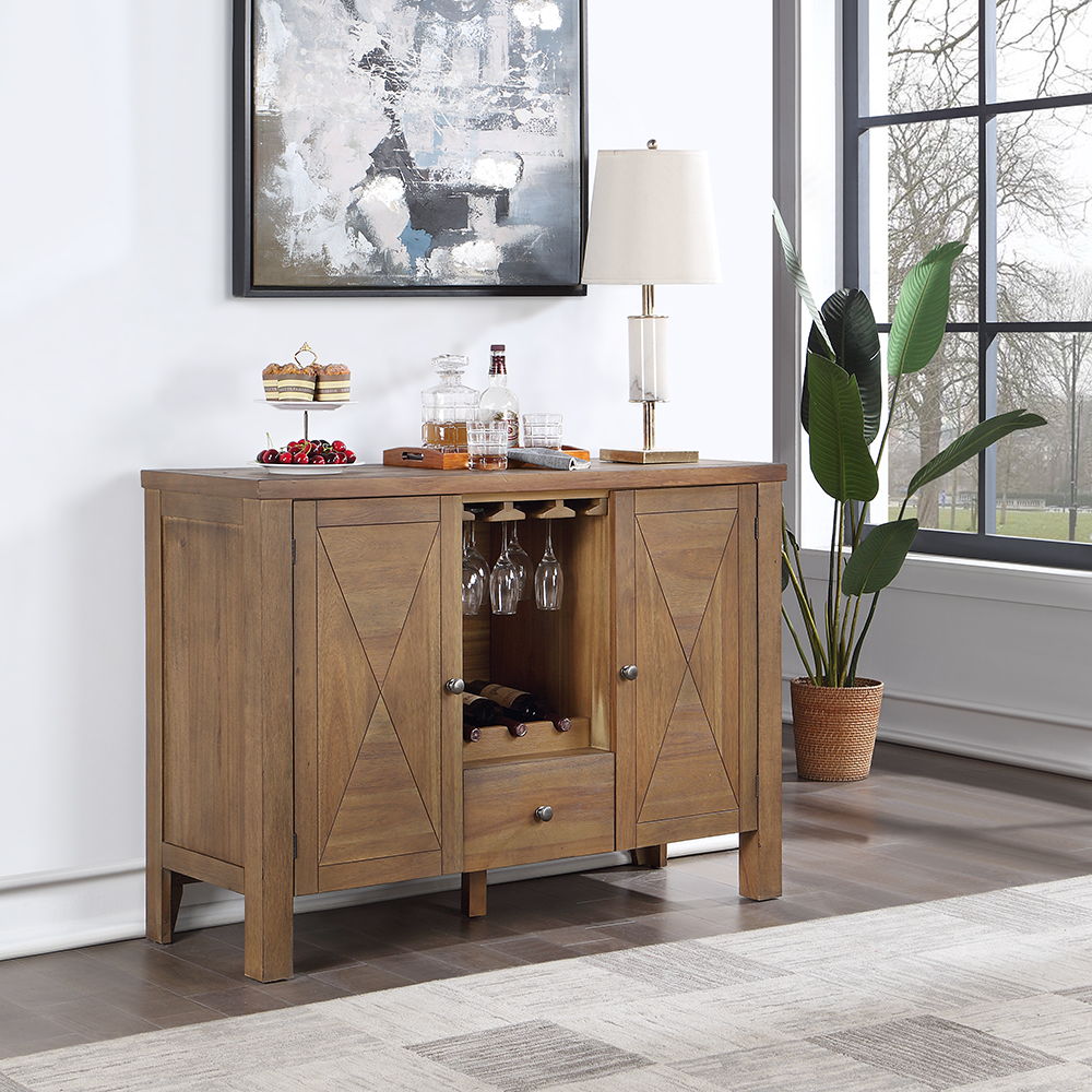 Pascaline - Server - Rustic Brown & Oak