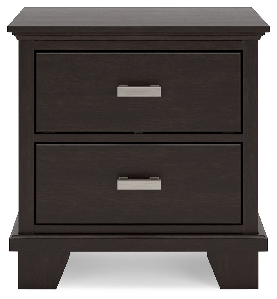 Covetown - Two Drawer Night Stand - Dark Brown
