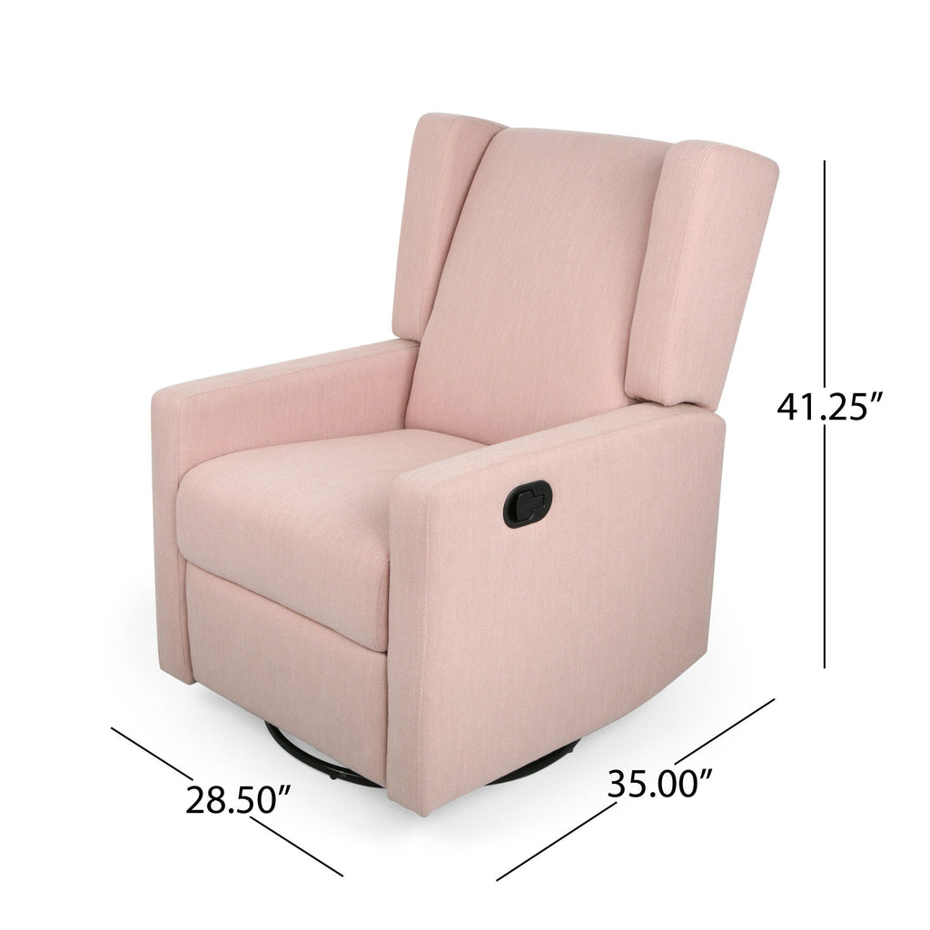 Landau Contemporary Fabric Upholstered Swivel Recliner