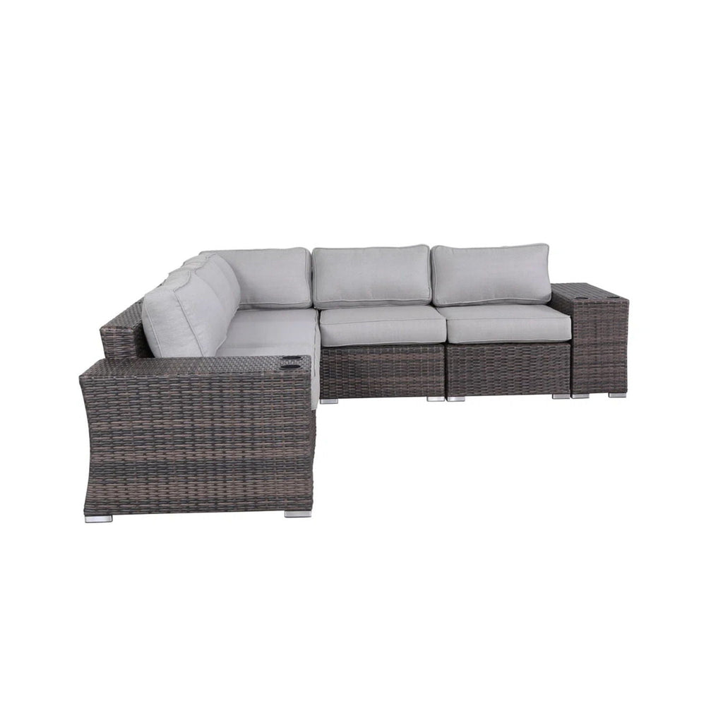 Rattan Sectional Sofa Set With Cushions
