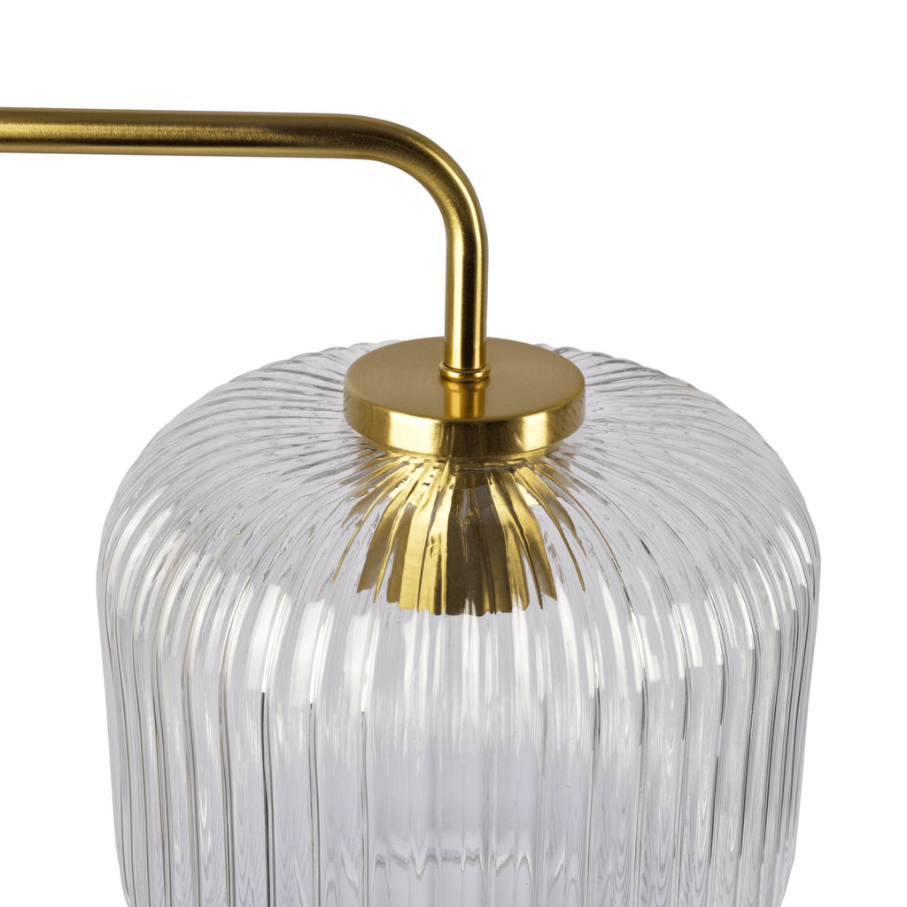 Haven - Clear Table Lamp, Button Control - Gold / White / White Marble