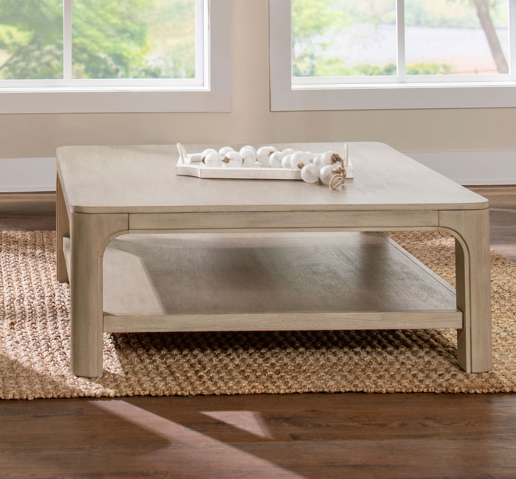 Solano Square Wood Cocktail Coffee Table Weathered Mango