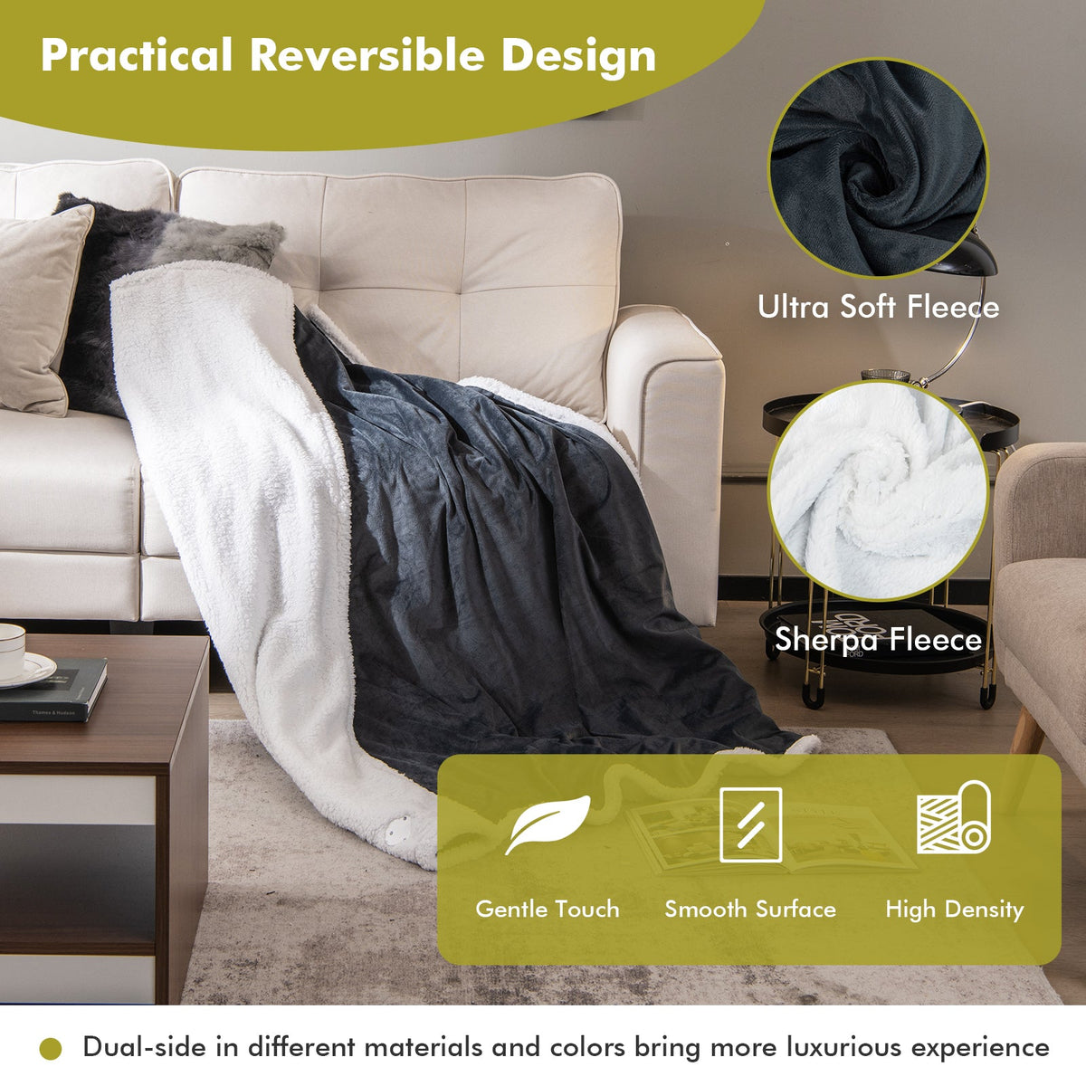 Heated Electric Blanket Throw with 10 Heat Levels