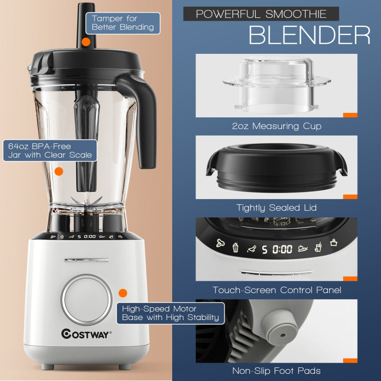 1500W Countertop Blender with 10 Speeds & 6 Preset Programs