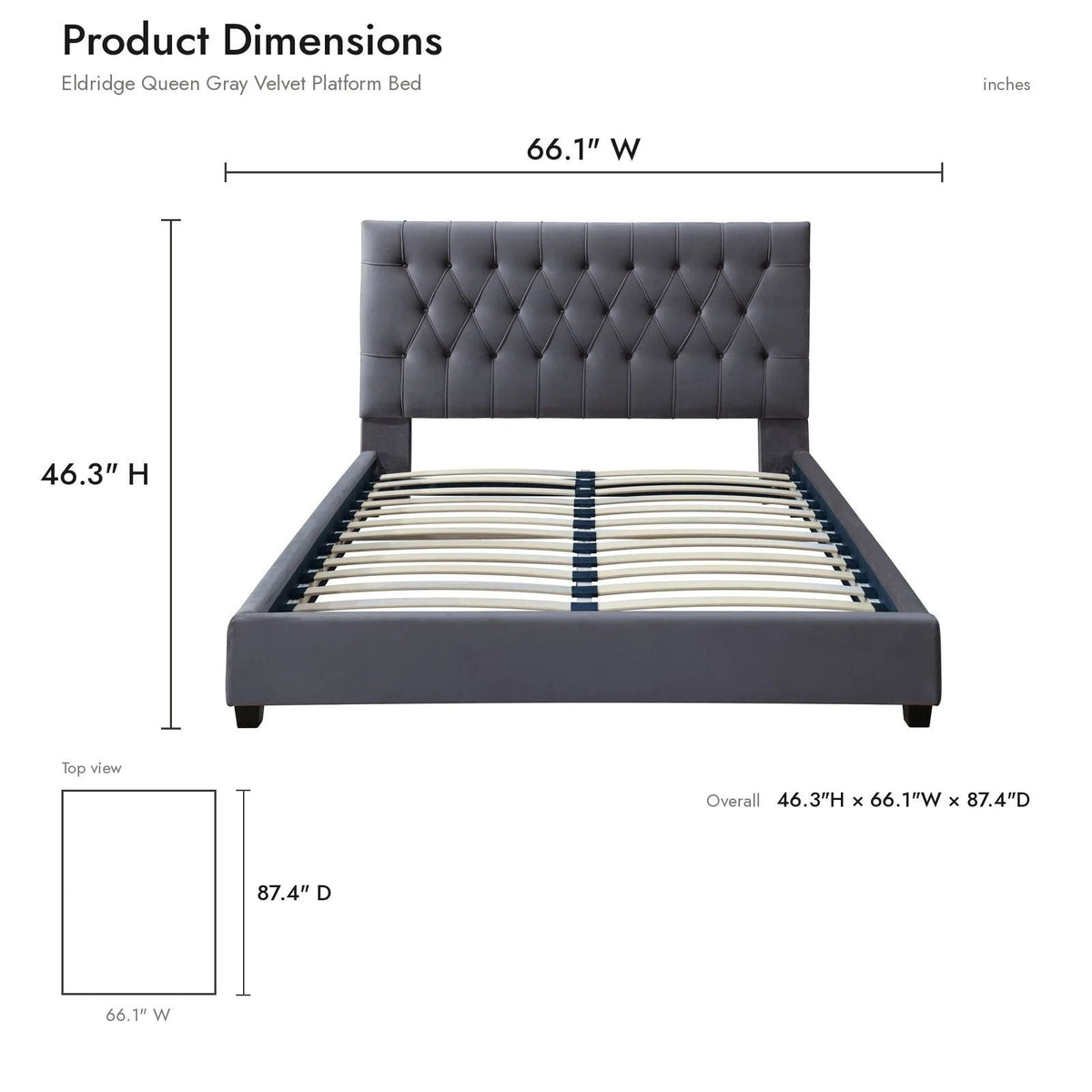 Donald - Mid-Century Modern Upholstered Platform Bed