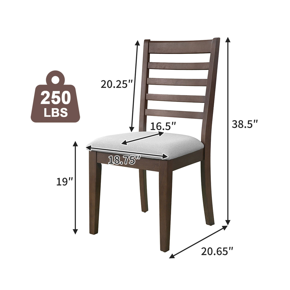 Upholstered Armless Chairs With High Ladder Back