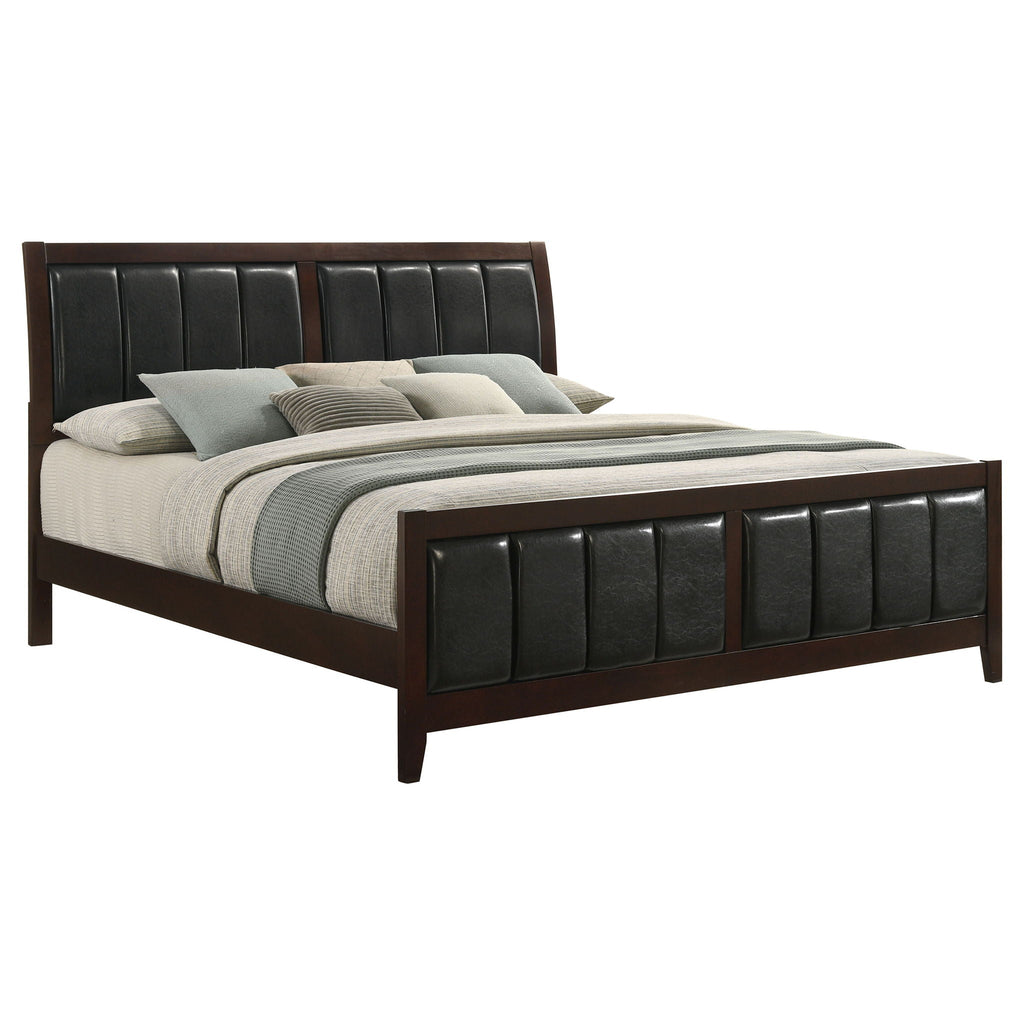 Carlton Wood Eastern King Panel Bed Cappuccino
