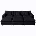 Modern Comfy Deep Seat Modular Sectional Sofa Cloud Couch With Ottoman