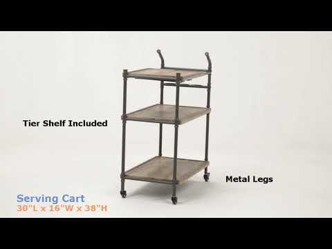 Brantley - Serving Cart - Oak & Sandy Black