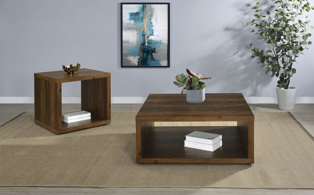 Frisco 2-piece Coffee and End Table Set Dark Pine