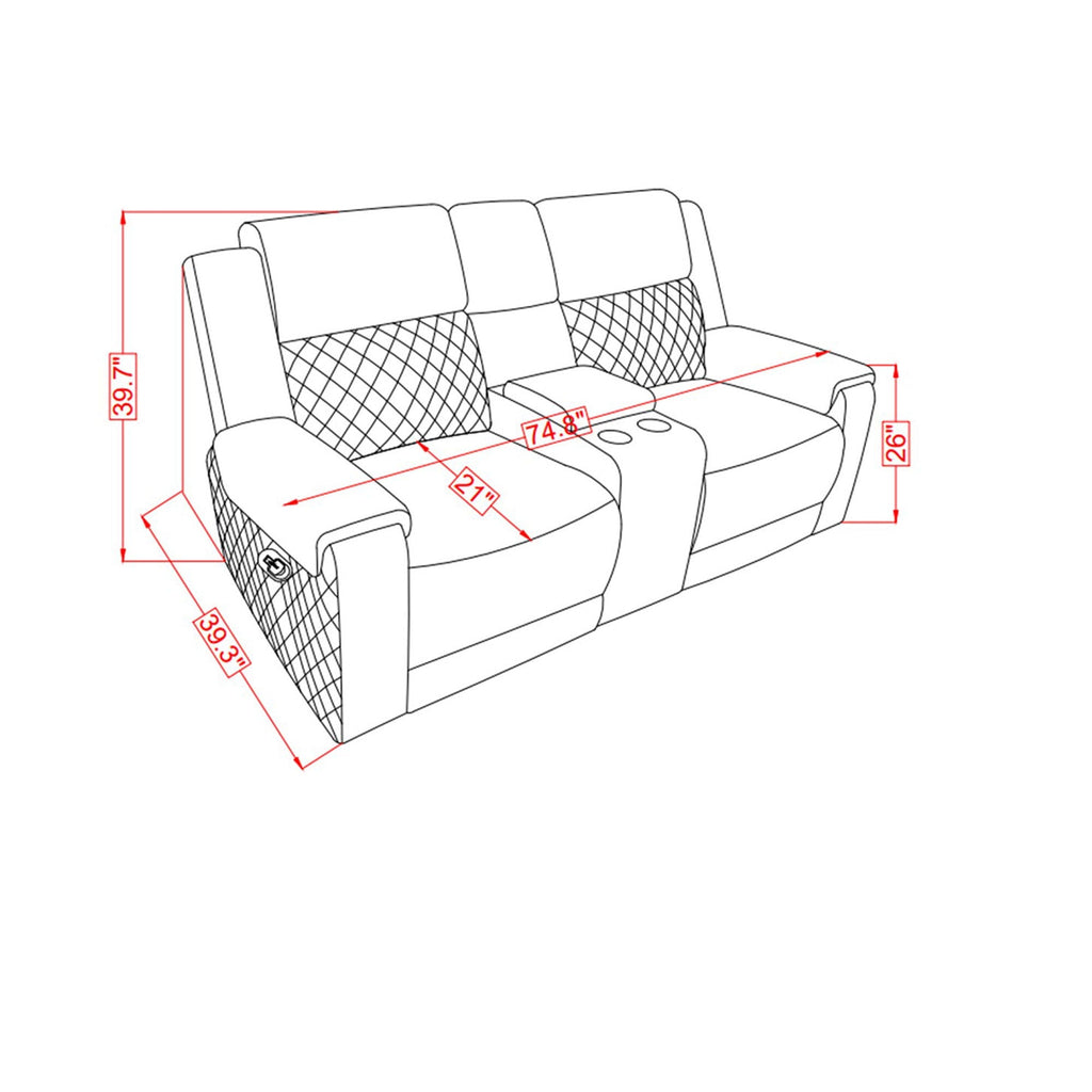 Alicia - Console Reclining Loveseat - Gray
