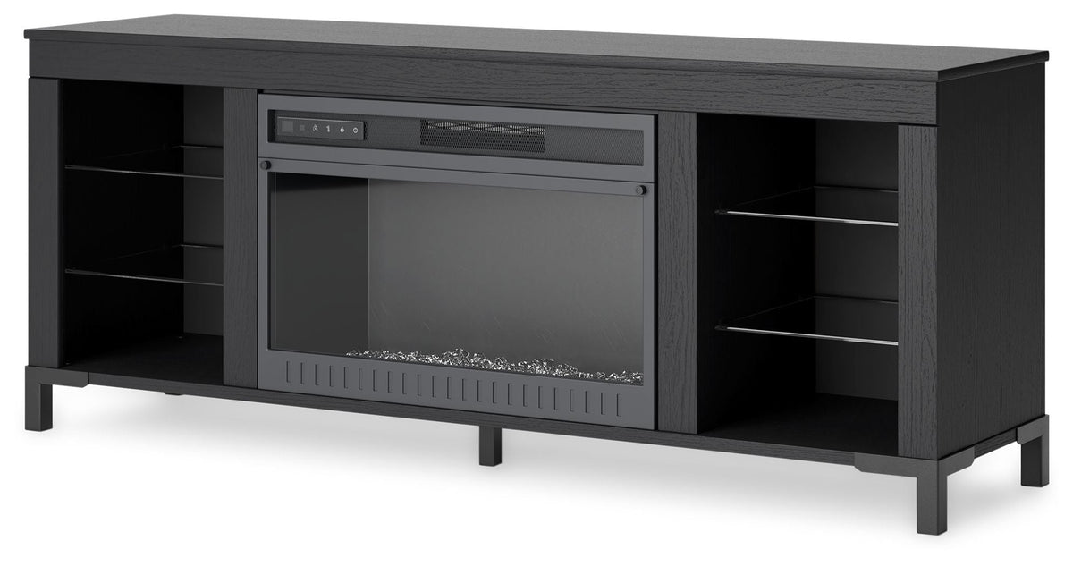 Cayberry - TV Stand With Fireplace - Black