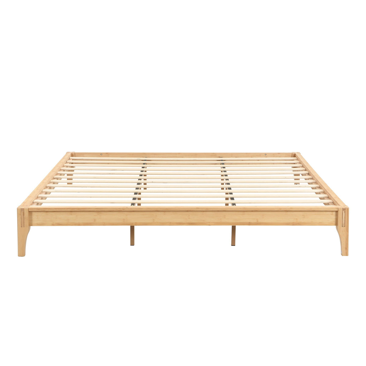 Solid Dry Bamboo Platform Bed Frame, With Slat Support