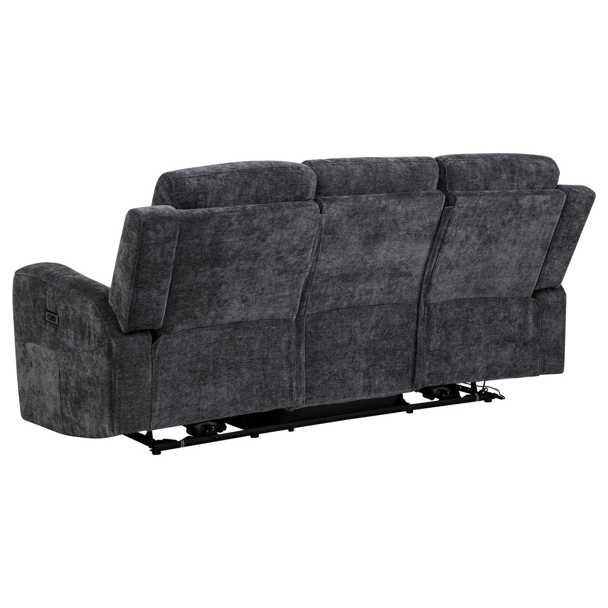 Kennett 2-piece Chenille Power Reclining Sofa Set Dark Grey