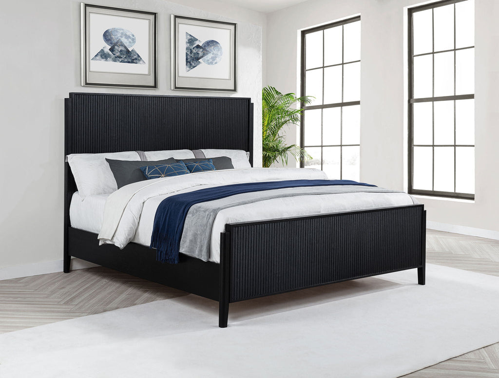 Brookmead Wood California King Panel Bed Black