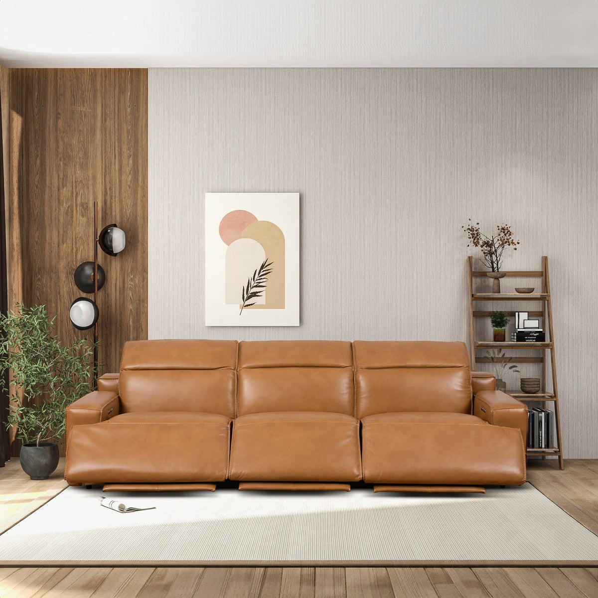 Urbana - Triple Power Recliner Sofa - Tan