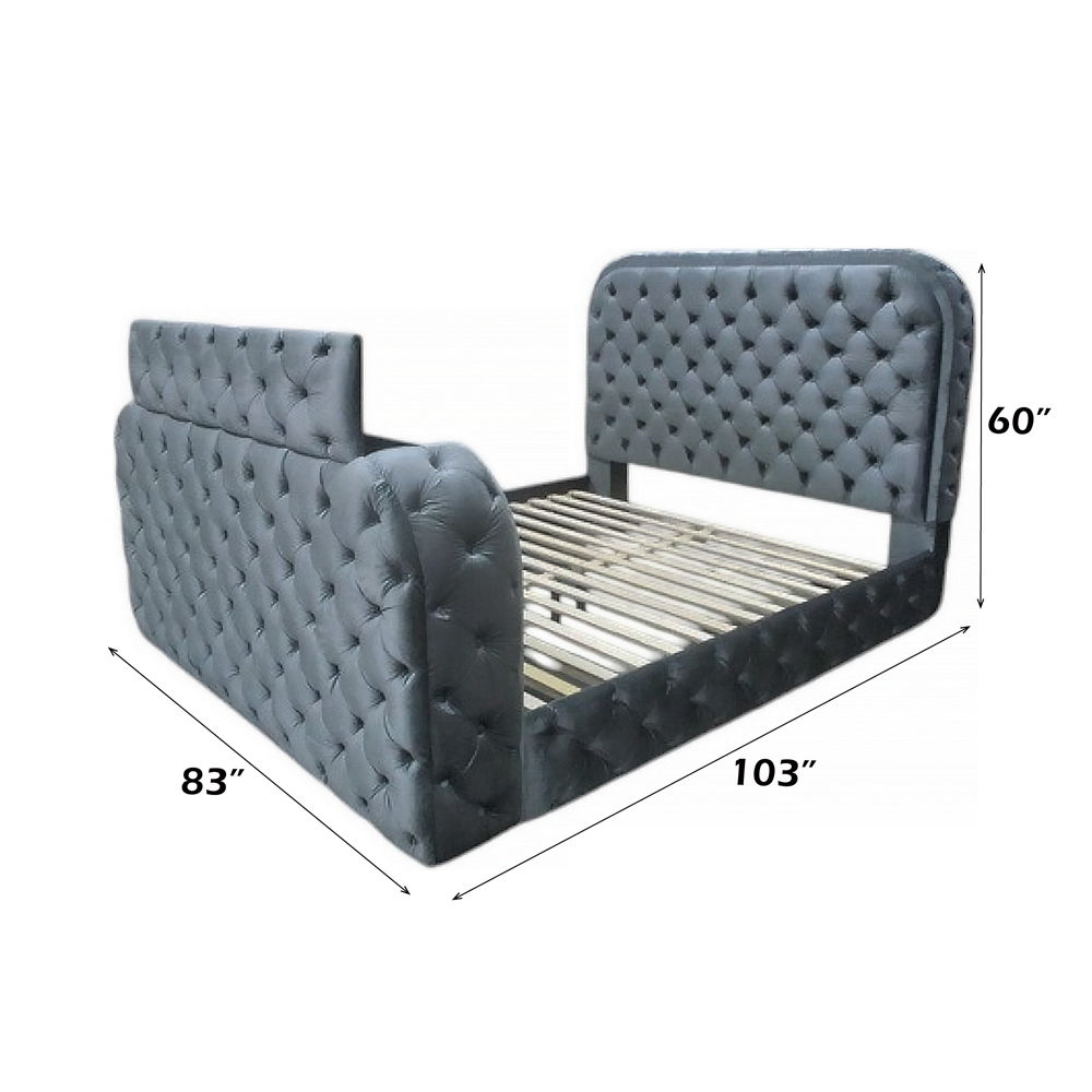 Kana - Bed With LED, Fireplace & TV Stand