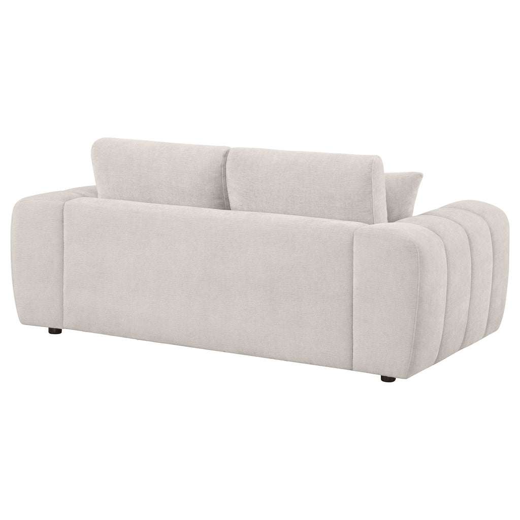 Burnett Chenille Upholstered Wide Arm Loveseat Ivory
