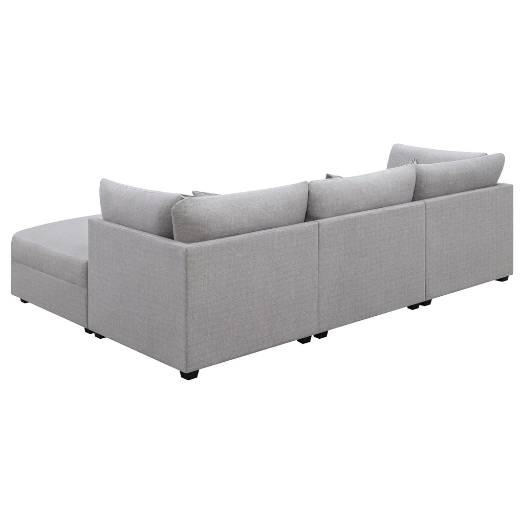 Cambria 4-piece Upholstered Modular Sectional Sofa Grey