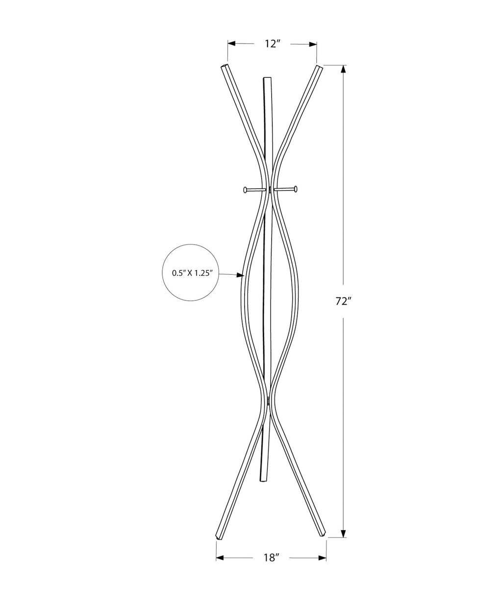 Free Standing Coat Rack 3 Hooks For Entryway