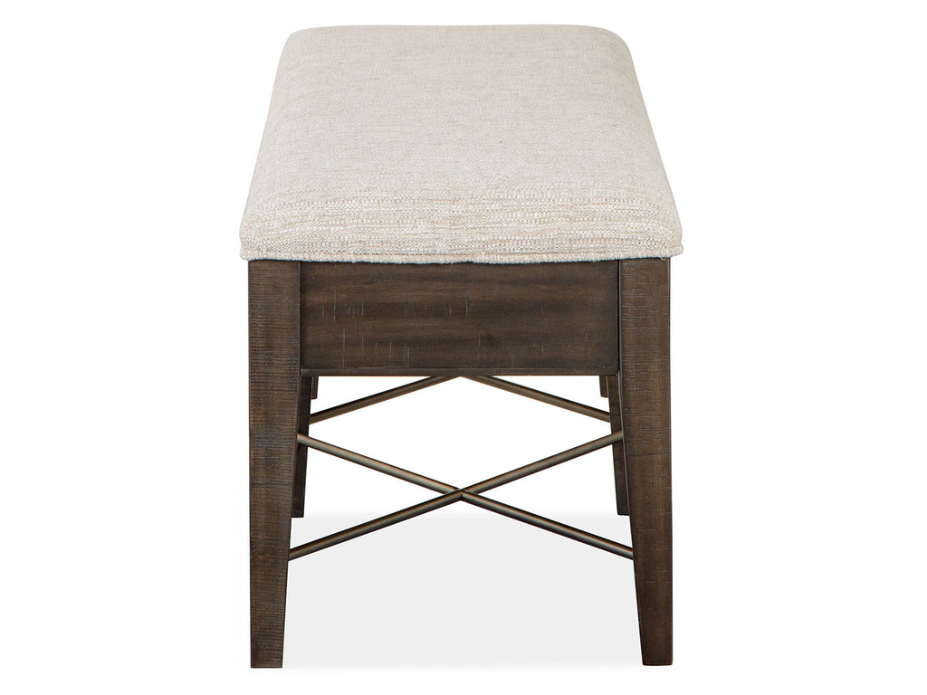 Westley Falls - Bench With Upholstered Seat - Graphite