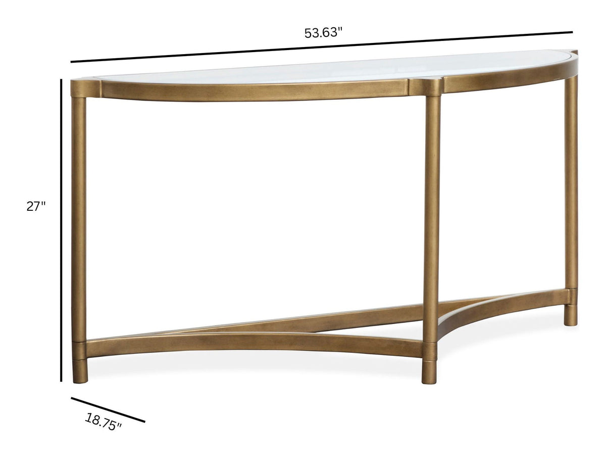 Cassidy - Demilune Sofa Table - Aged Brass And Volakas Classic
