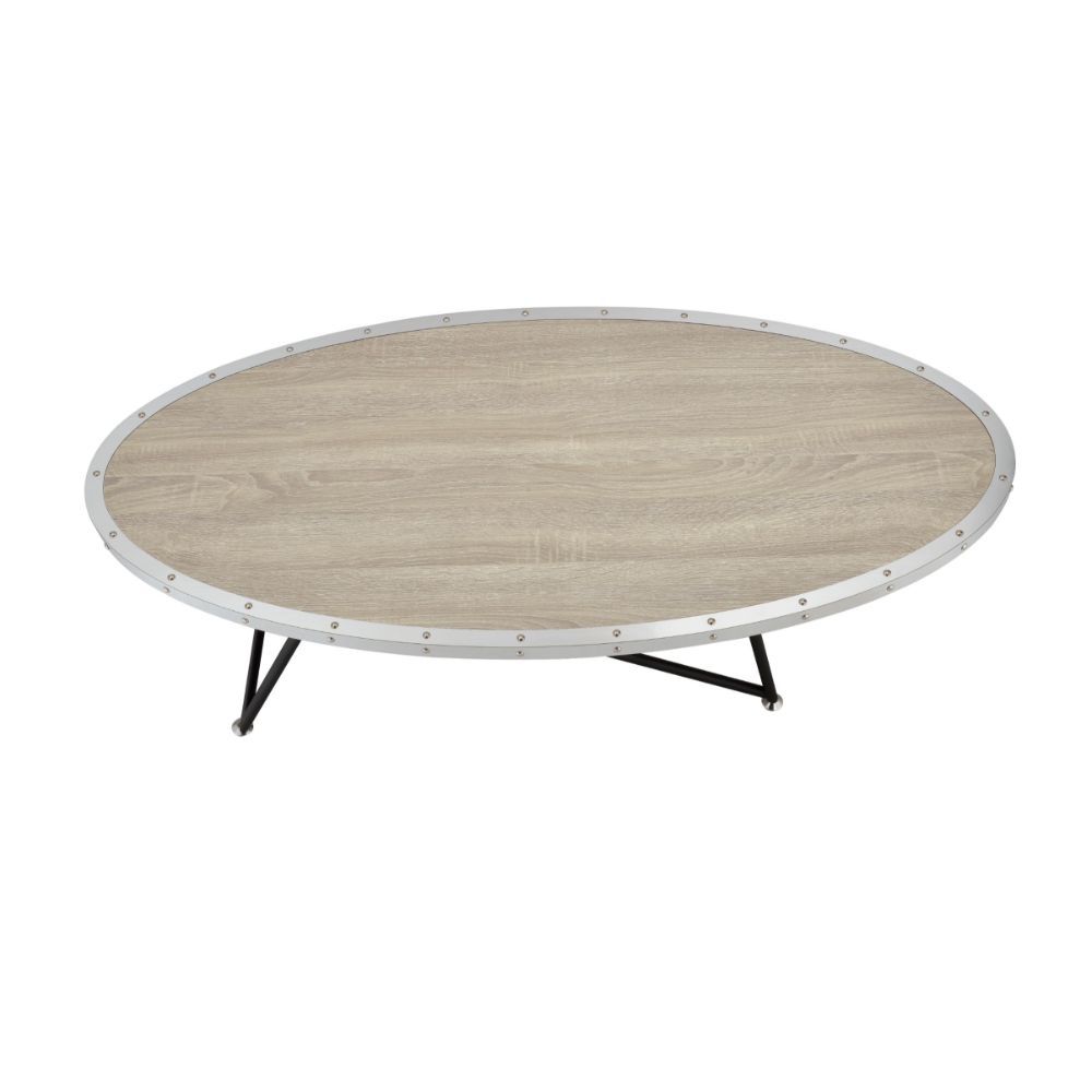 Allis - Coffee Table - Weathered Gray Oak & Metal